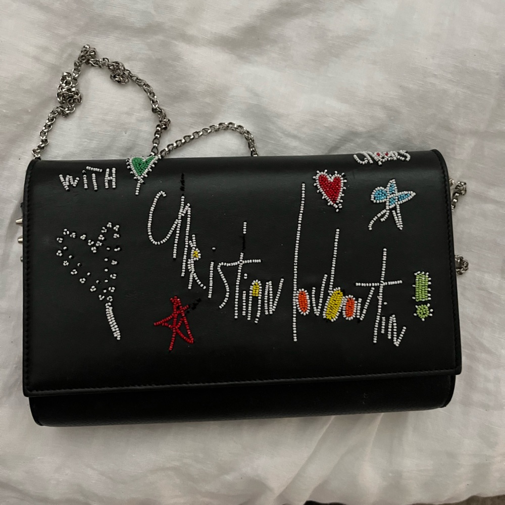 Christian Louboutin Beaded Paloma Clutch Loubitag